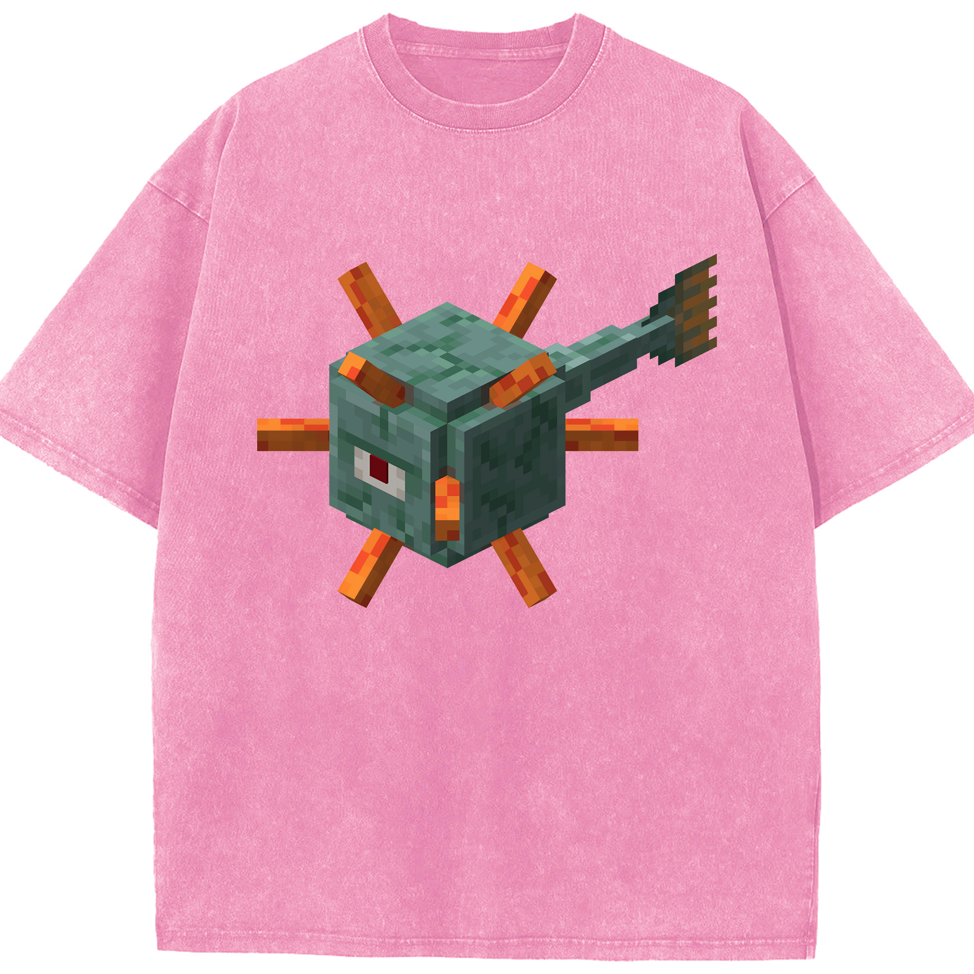 （画像用） マインクラフト ブロックの世界 Minecraft MC Block world 綿100% ヴィンテージ風 半袖Tシャツ（フロントプリント）